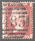 Great Britain Scott 33 Used Plate 184 - DH